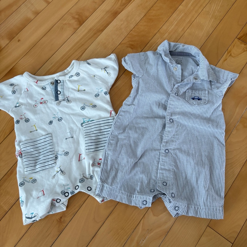 Indigo Baby Romper 0-3m Bikes Carters 3 m Romper Stripes